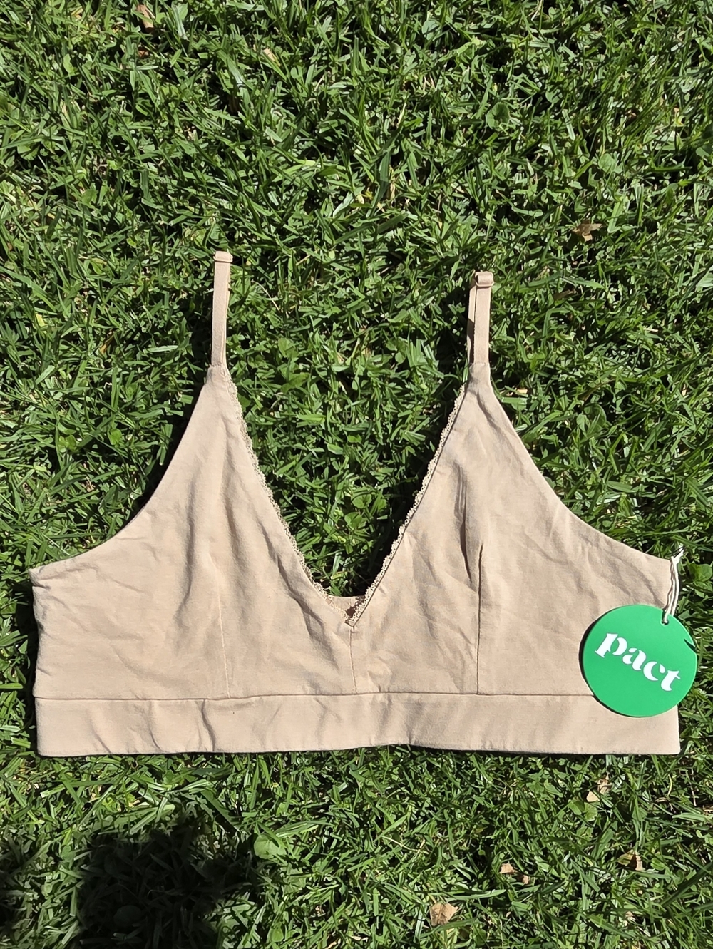 NWT- Pact Organic Beige Bralette